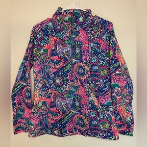 Lilly Pulitzer Skipper No Prob-Llama Popover Half
Zip Terry Cloth